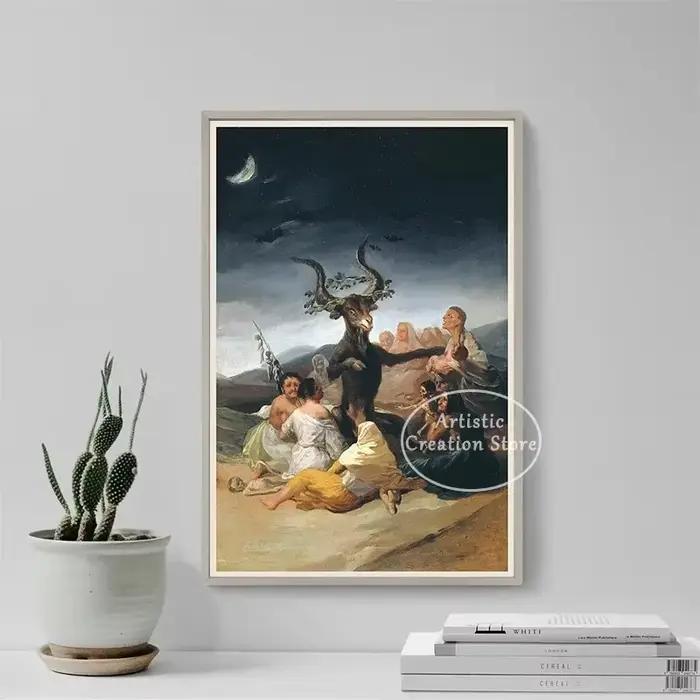 Sorcières sabbat par Francisco De Goya le colosse toile peinture affiche mur Art photo salle De cinéma maison chambre décoration