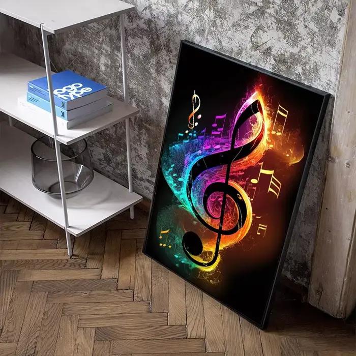 Affiche Pop Néon Punk Années 80 Musique Live DJ Guitare Karaoké Casque Peinture sur Toile Décoration Murale pour la Maison