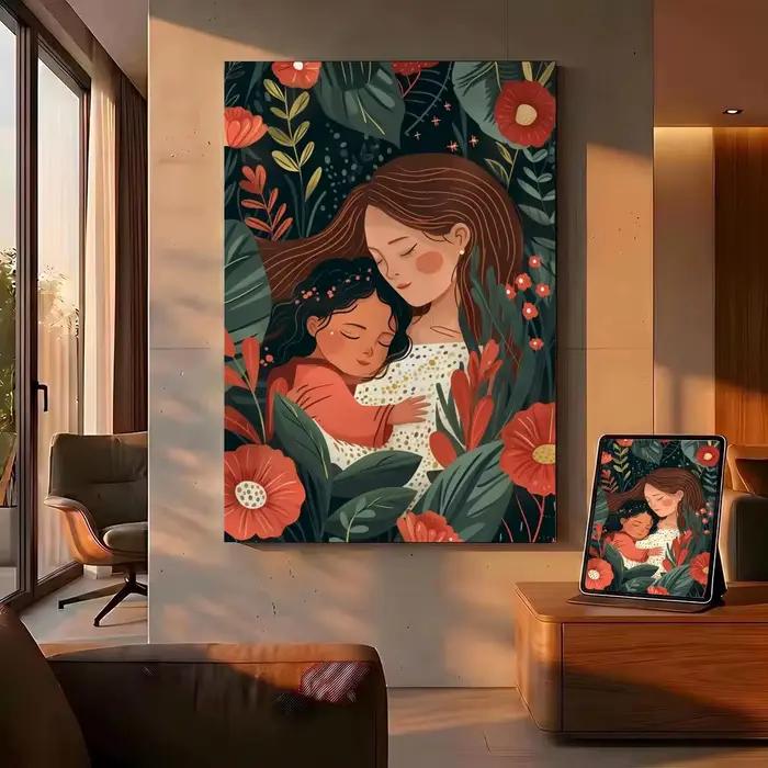 Peinture Calligraphique sur Toile Eco HD avec Cadre Intérieur en Option | Décoration de couloir