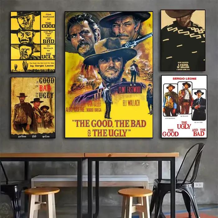 Affiche Le G-Good, le Mauvais et le Mignon en papier PP moderne, autocollant mural décoratif minimaliste pour café, bar, décoration murale de la maison, cadeau