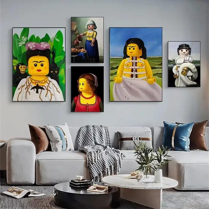 Affiche et imprimés de Mona Lisa Legos abstraits et amusants