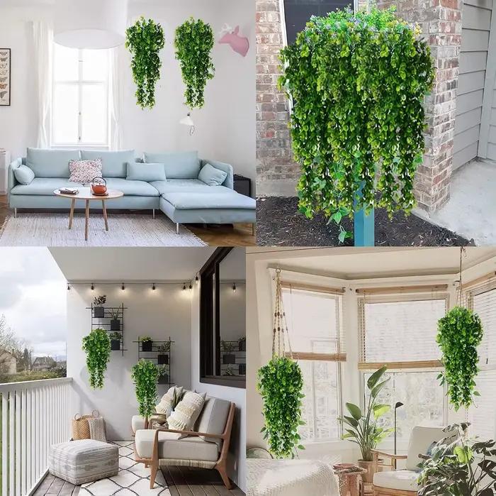 30In plante artificielle vignes simuler vert mur jardin décoration mariage maison chambre décor bricolage Eucalyptus
