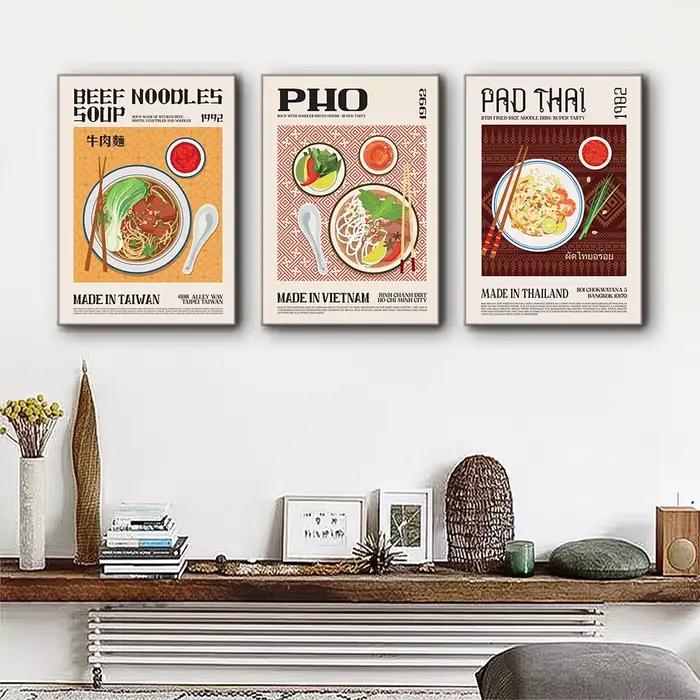 1 pièce, peinture sur toile sans cadre, thème Aliments Délicieux, impression Cuisine du Monde, affiche murale décorative pour la maison