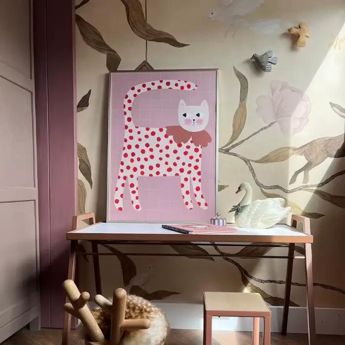 Affiche d'illustration d'animaux mignons de dessin animé