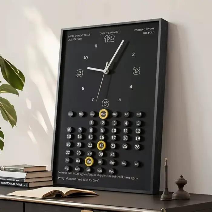 Horloge Murale Calendrier Créative pour Salon