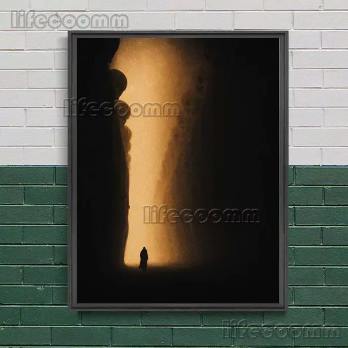 Affiche d'art mystérieuse lumière et ombre du voyageur solitaire et impression décor à la maison fantaisie surréaliste
