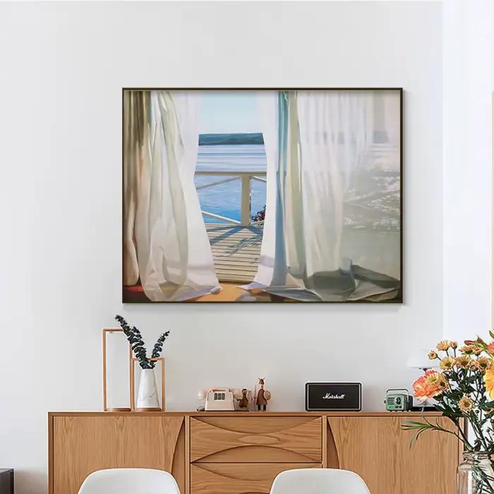 Affiche murale d'art de paysage vert pour fenêtres