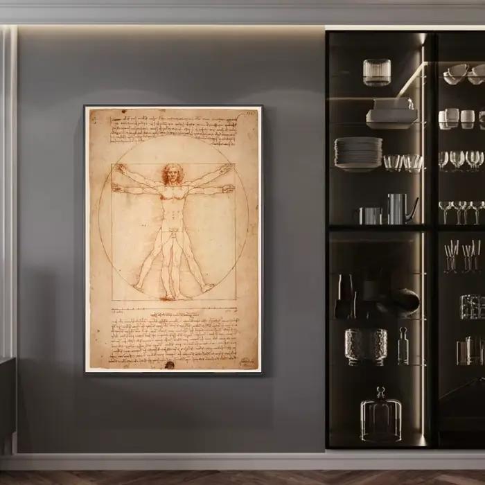 Peintures sur toile d'art célèbre homme de Vitruve