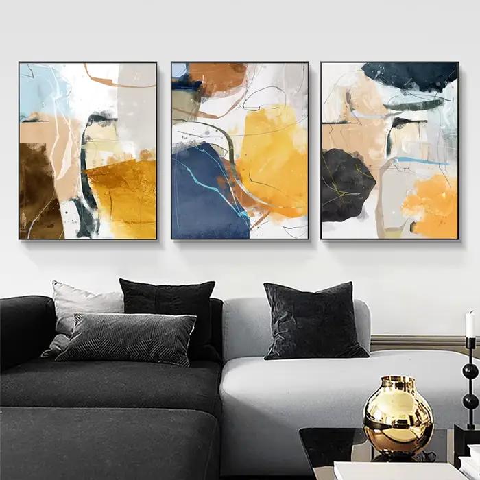 Toile géométrique aquarelle sans cadre