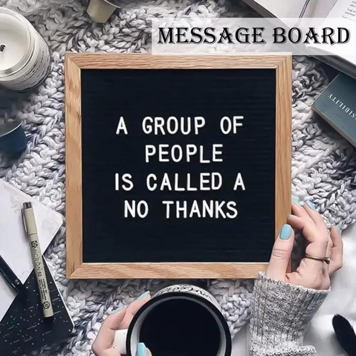 Tableau de messages en bois multifonctionnel avec symboles interchangeables