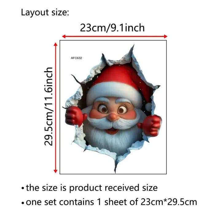 Autocollant mural rabattable du père noël