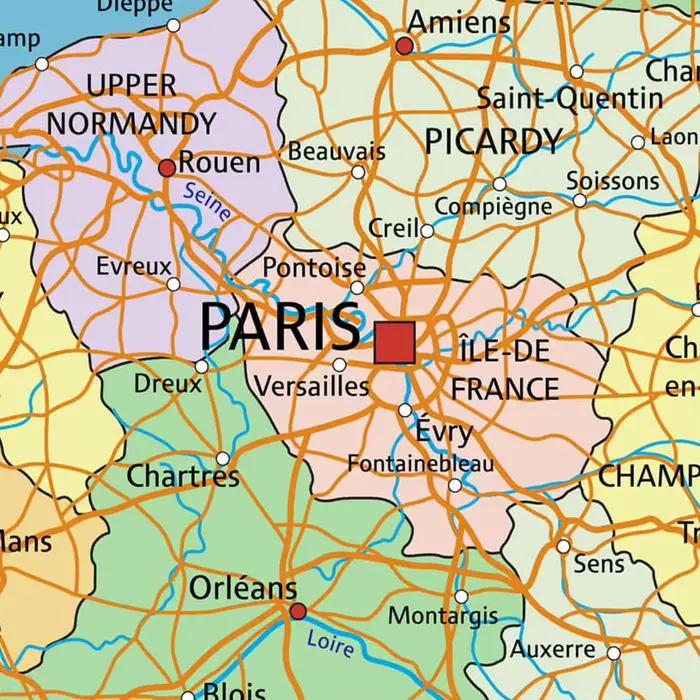 Toile Non tissée de carte politique de la France