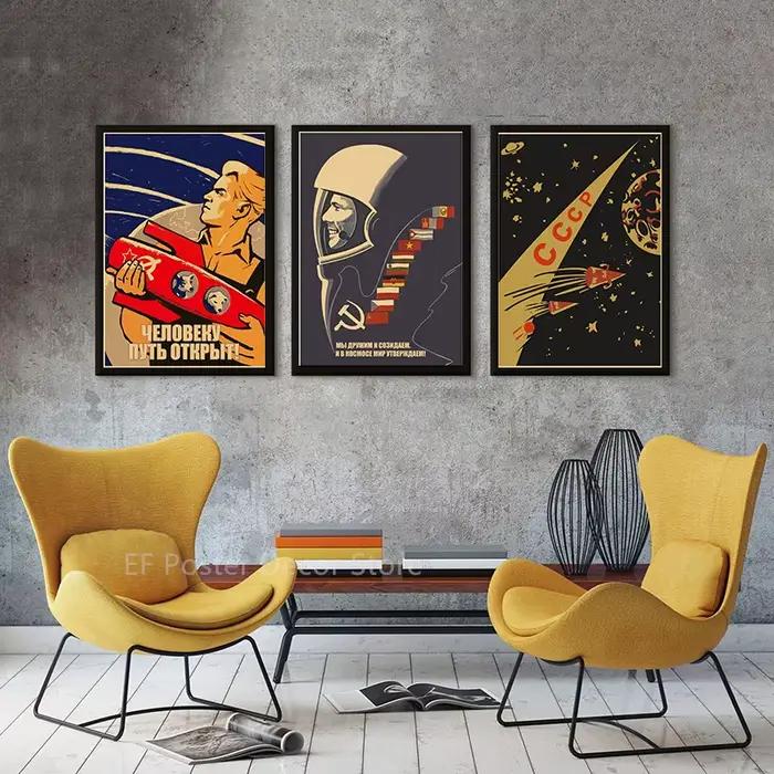 Affiches de fusée spatiale soviétique