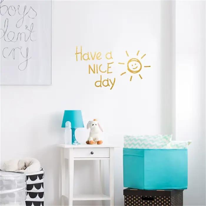 Autocollant mural en vinyle « Have a NICE Day Lovely Sun »