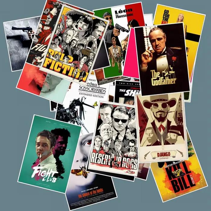 25 pièces affiches de film classique autocollants pulpe Fiction parrain rétro mode décalcomanies pour ordinateur portable Scrapbook bagages téléphone autocollant jouets
