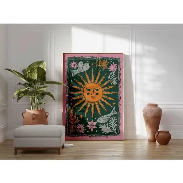 Affiche sur toile abstraite sans cadre