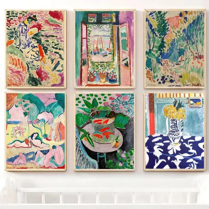 Matisse Retro affiches et imprimés abstrait paysage mur Art Vintage toile peinture mur photos pour salon décoration de la maison