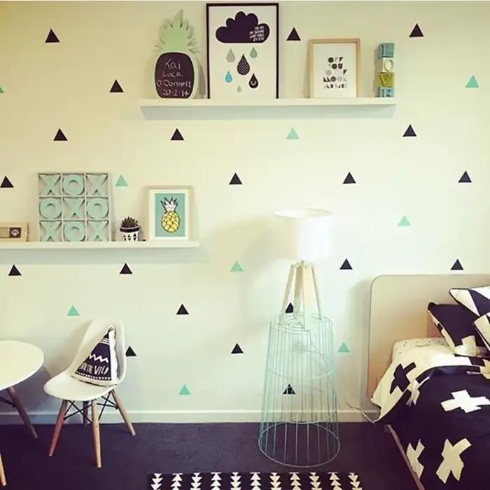 Petit triangle stickers muraux pour enfants chambres Monochrome/multicolore decoration chambre autocollant mural