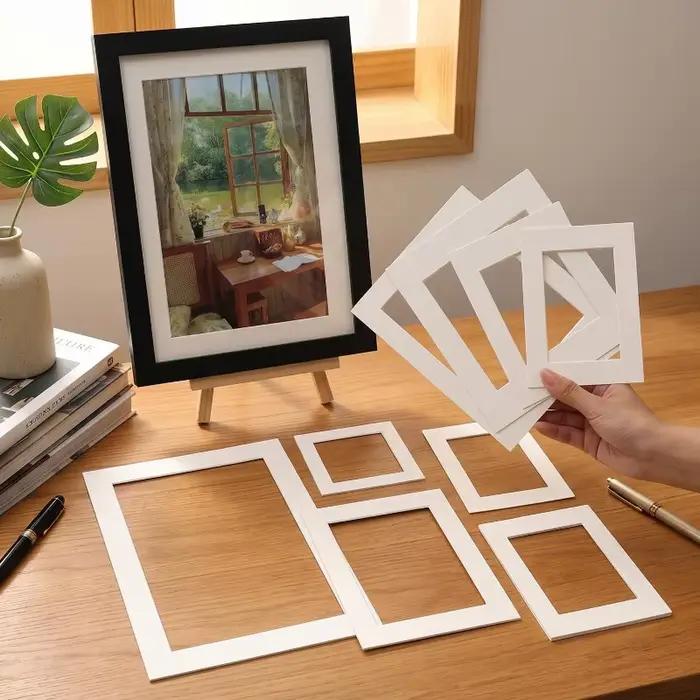Passe-partout blanc en carton mat pour cadres photo