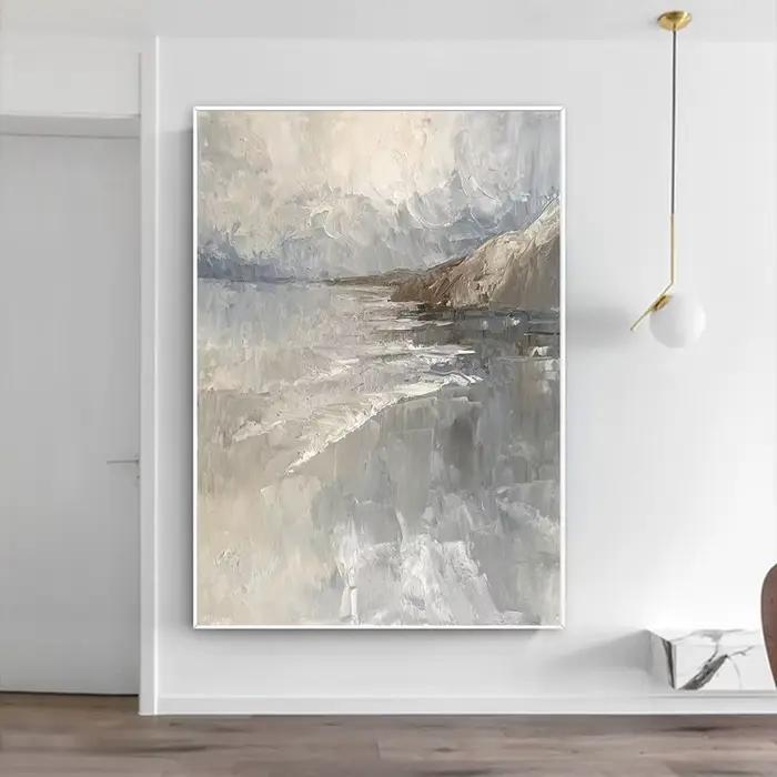 Grande peinture à l'huile abstraite peinte à la main