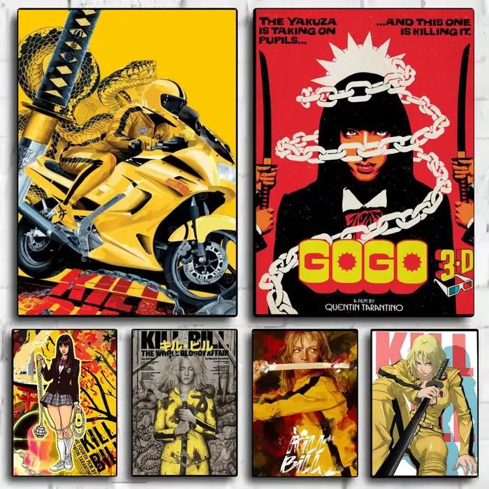 Kill Bill film Cool peinture calligraphie impression HD toile personnalisée murale Art affiche Photos pour salon décor à la maison