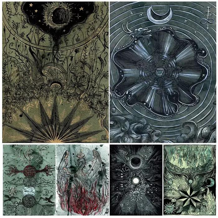 Alchimiste Nature Botanique Illustration Vintage mur Art toile peinture sombre sorcellerie esthétique Art affiche imprimer décor à la maison