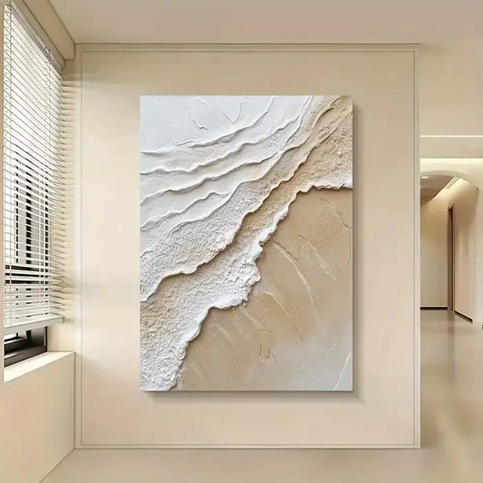 Peinture abstraite sur toile de vagues d'océan modernes