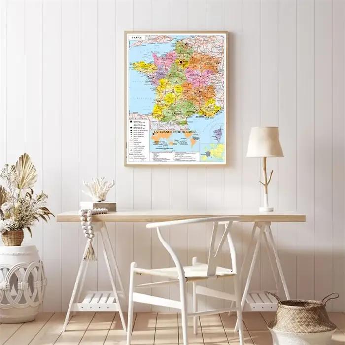 Affiche de carte de la circulation de la langue française de France