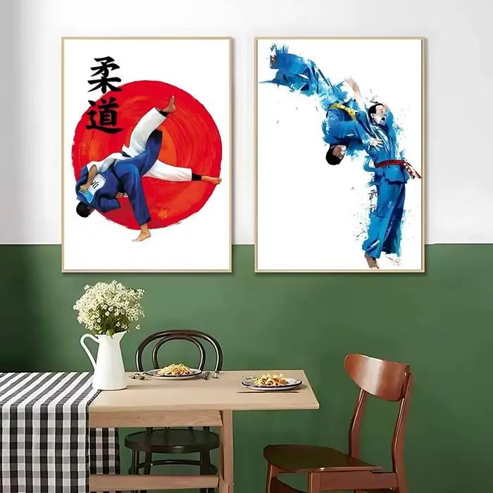 Affiche de Judo d'arts martiaux, peinture murale, images d'art, imprimés sur toile, décoration de la maison, pour salon, sans cadre