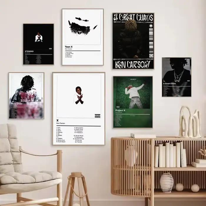 Peinture Calligraphique Moderne du Célèbre Chanteur K-Ken Carson – Affiche sur Toile