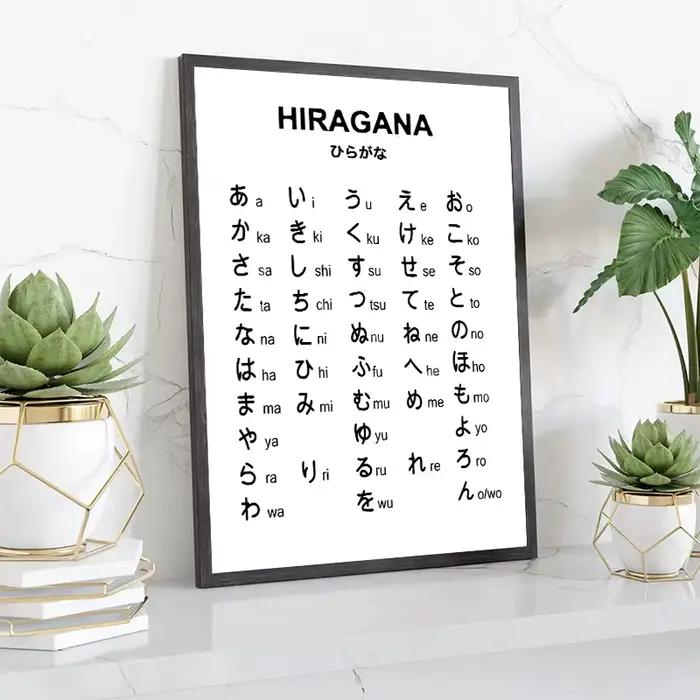 Hiragana et Katakana graphique Art noir blanc Alphabet japonais affiche japon photo toile peinture et impression pour chambre décor à la maison