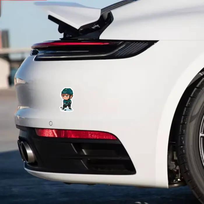 Autocollants imperméables de style Chibi Will Smith Hockey pour décorer les fenêtres de voitures