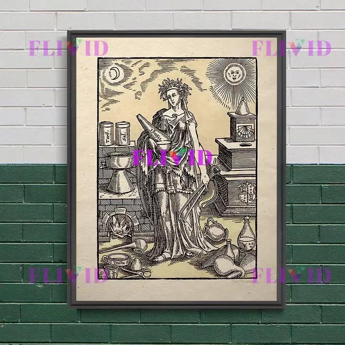 Diagramme cosmique Design alchimiste Illustration Art affiche impression