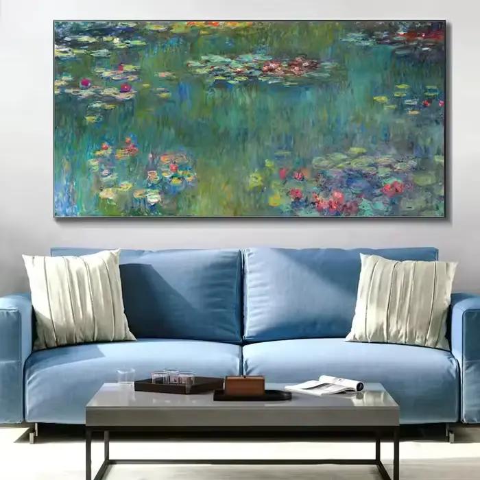 Toile de peintures de Lotus d'eau de Claude Monet