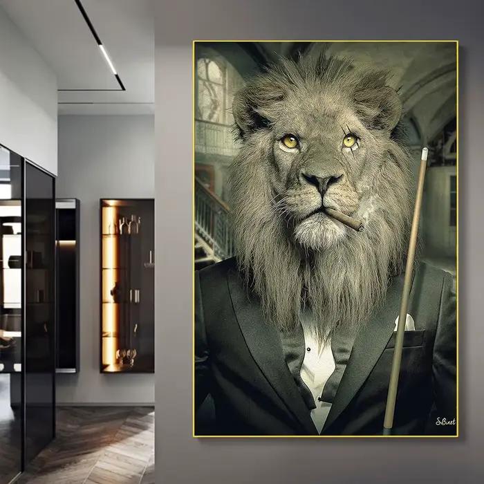 Toile imprimée Lion dans un costume