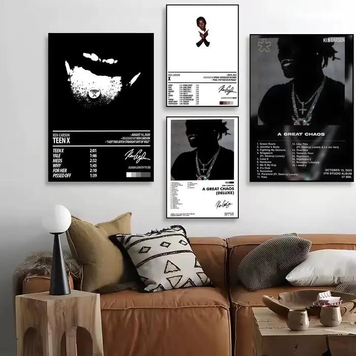 Affiche en toile de lin HD pour Album Pop Singer K_Ken CarsonS
