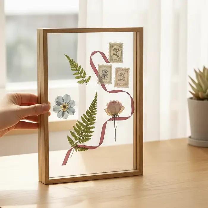 Cadre en verre transparent double face pour l'affichage de photos