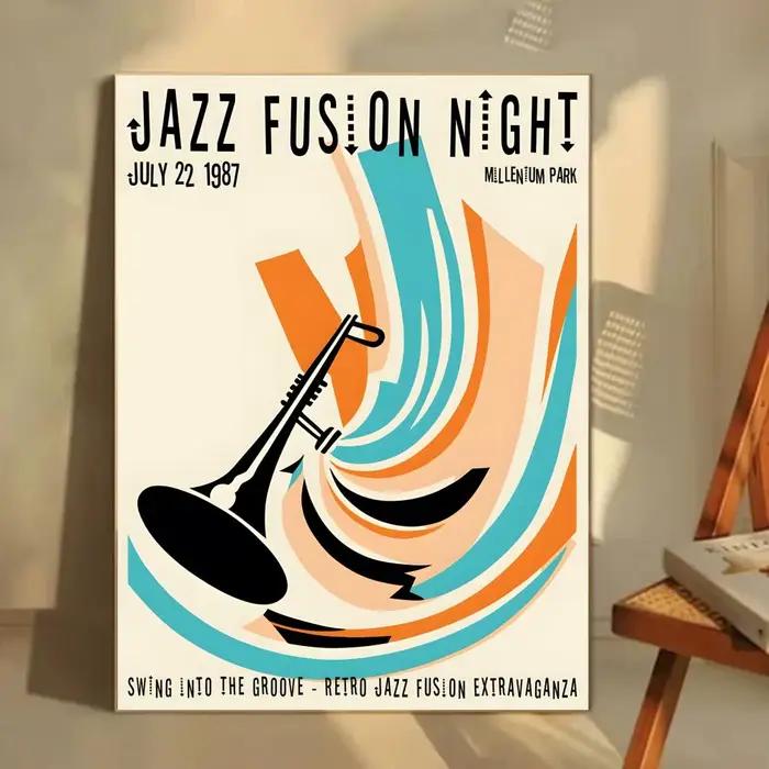 Affiche vintage amusante du Festival de musique Jazz suisse