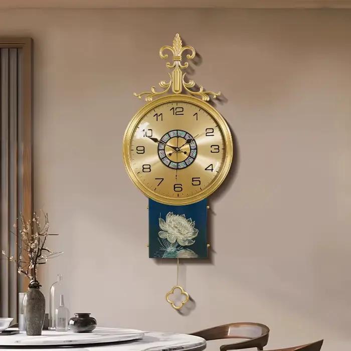 Pendule jeu horloge murale de luxe salon Unique esthétique horloge murale Style classique Orologio Da Parete décoration accessoires