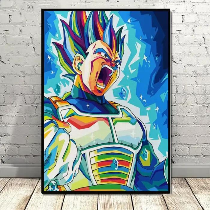 Toile de peinture classique de dessin animé Dragon Ball Z Saiyan Goku