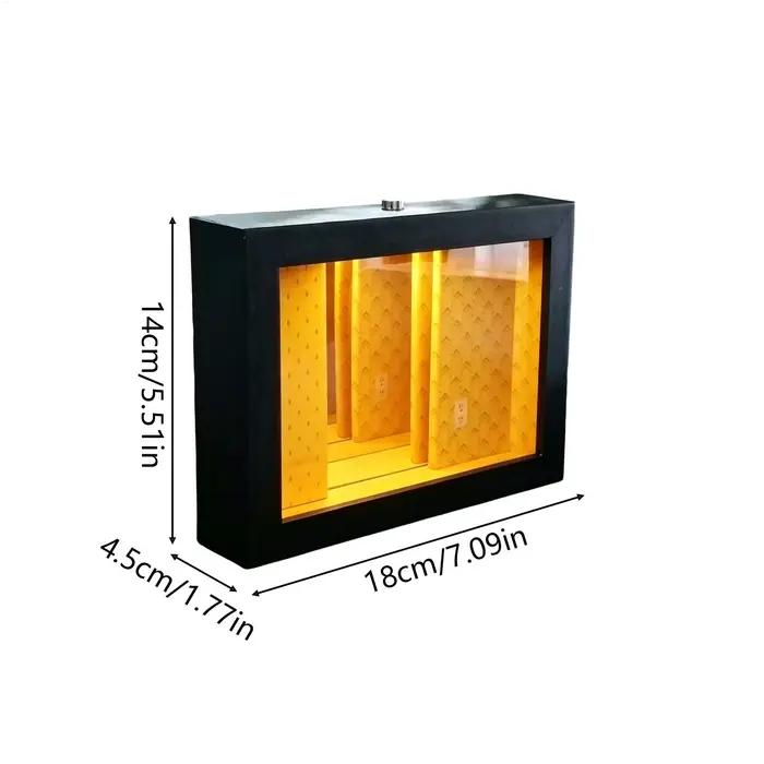 Cadre décoratif lumineux 3D effet miroir abysse pour bureau