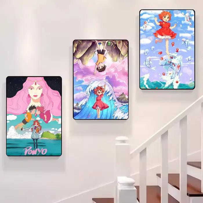 Affiche de film de dessin animé japonais p-ponyo