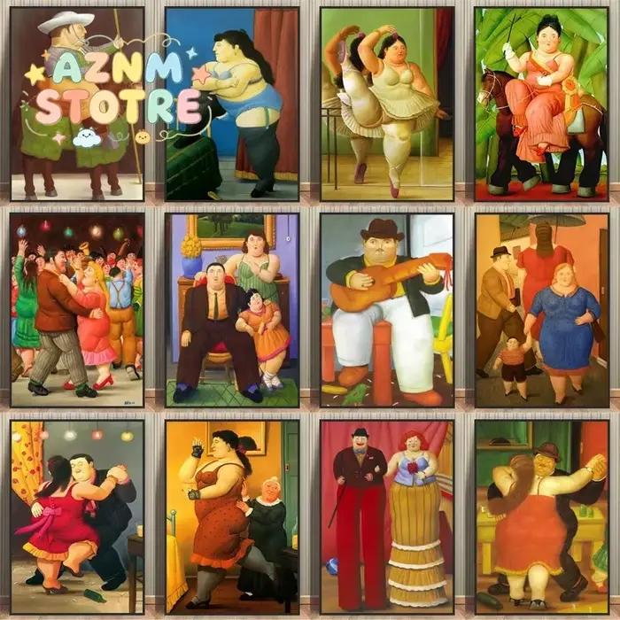 Fernando Botero – peinture sur toile murale « Femmes dansant au cirque », affiches et impressions nordiques, images murales pour la décoration du salon