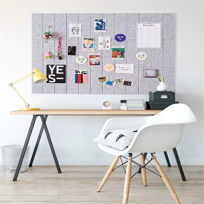 Panneau mural en feutre à grille 30x30cm