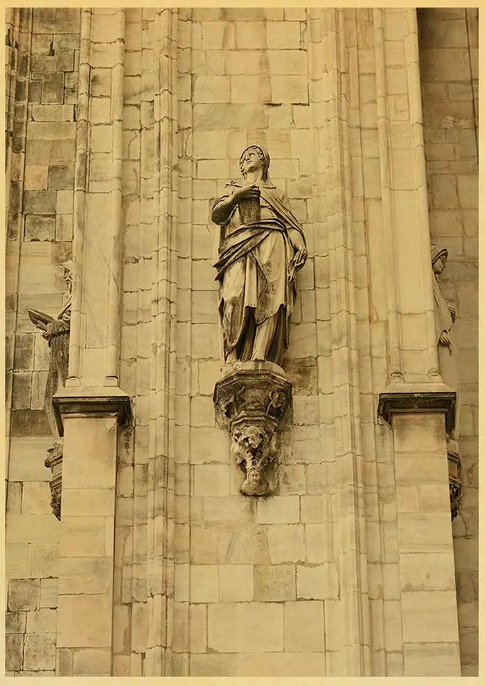 Affiche de Sculpture Rétro Imprimée et Peinture Murale Sans Cadre