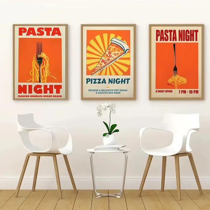 Affiche de poisson de homard de sardine colorée abstraite