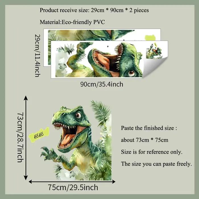 Autocollant Mural de dinosaure peint de dessin animé