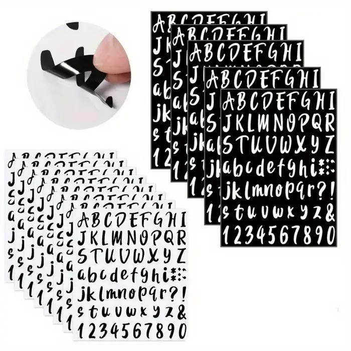 Ensemble d'autocollants Alphabet et chiffres – 72 pièces/feuille