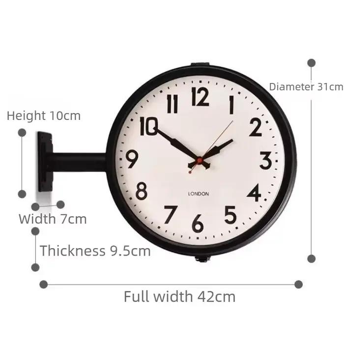 Horloge murale double face simple