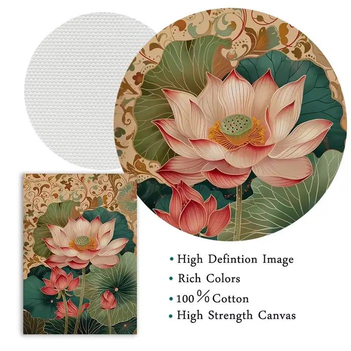 Affiches rétro modernes classiques de fleurs de Lotus rose